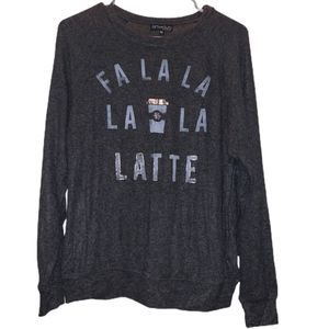 NWT Christmas Fa La La La Latte Soft Long Sleeve